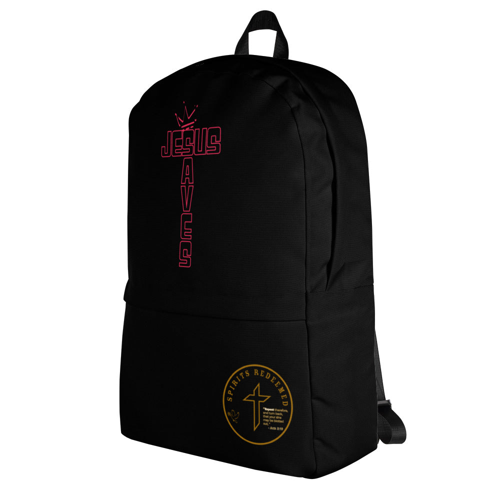 Jesus Saves - Black Backpack