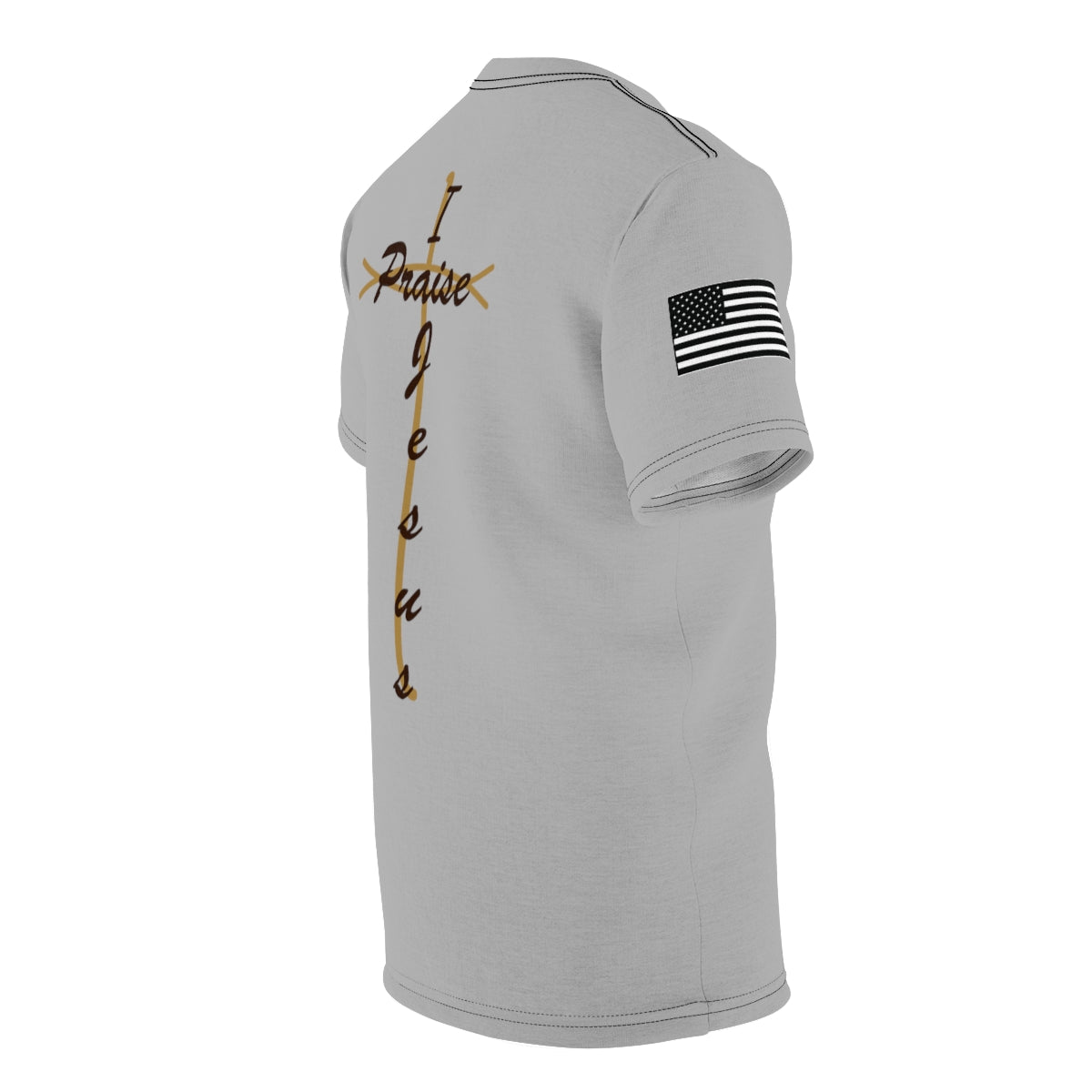 Grey "Redeemed/I Praise Jesus" Uni sex T-shirt Cut & Sew Tee