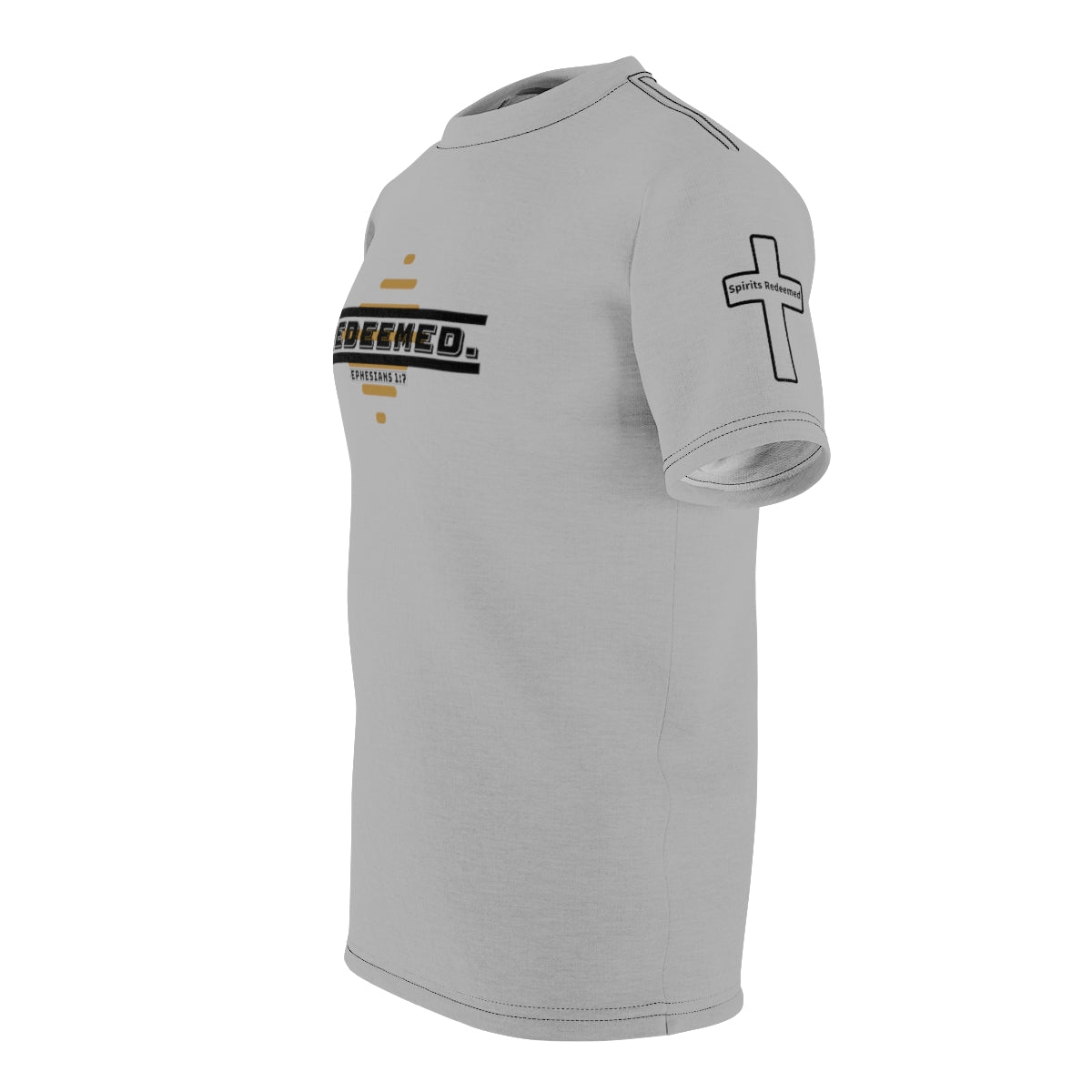 Grey "Redeemed/I Praise Jesus" Uni sex T-shirt Cut & Sew Tee