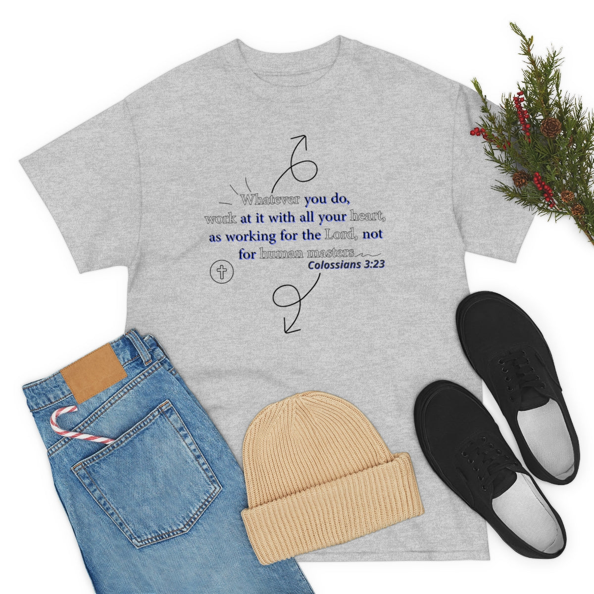 Colossians 3:23 Unisex Heavy Cotton Tee